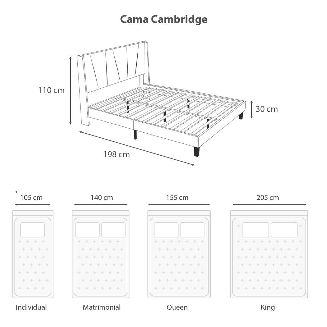 Dimensiones de Cama Cambridge