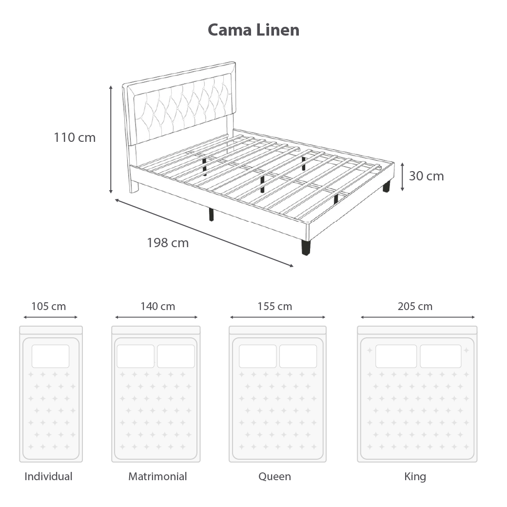 Dimensiones de Cama Linen